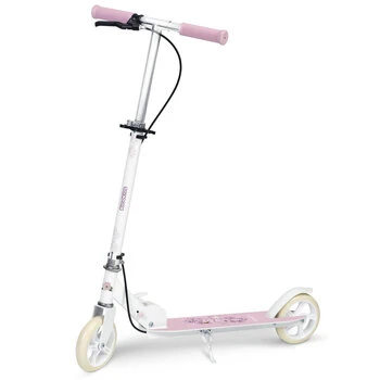 Trotineta pentru copii Ricokids Kodi Ballerina pliabila, inaltime ghidon reglabila, platforma antiderapanta, roti din PU rezistente, rulmenti ABEC-7, 2 frane de mana si picior, manere ergonomice pliabile si cric