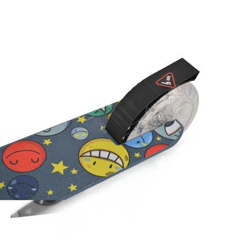 Trotineta pliabila pentru copii de la 8ani,cu cadru din aluminiu,roti ABEC-7 din PU cu lumini LED,inaltime ghidon ajustabila,frana de mana si cric inclus Byox Snazzy Gri