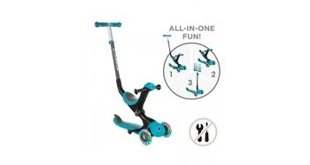 Trotineta globber go-up 4 in 1 deluxe lights turquoise