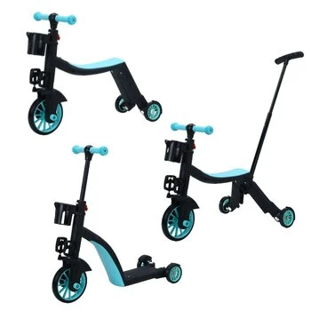 Trotineta multifunctionala 8in1 tranformabila in tricicleta cu pedale,bicicleta echilibru Albastru
