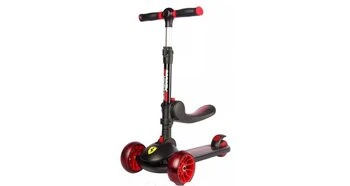 Trotineta pliabila ferrari twist neagra cu scaun